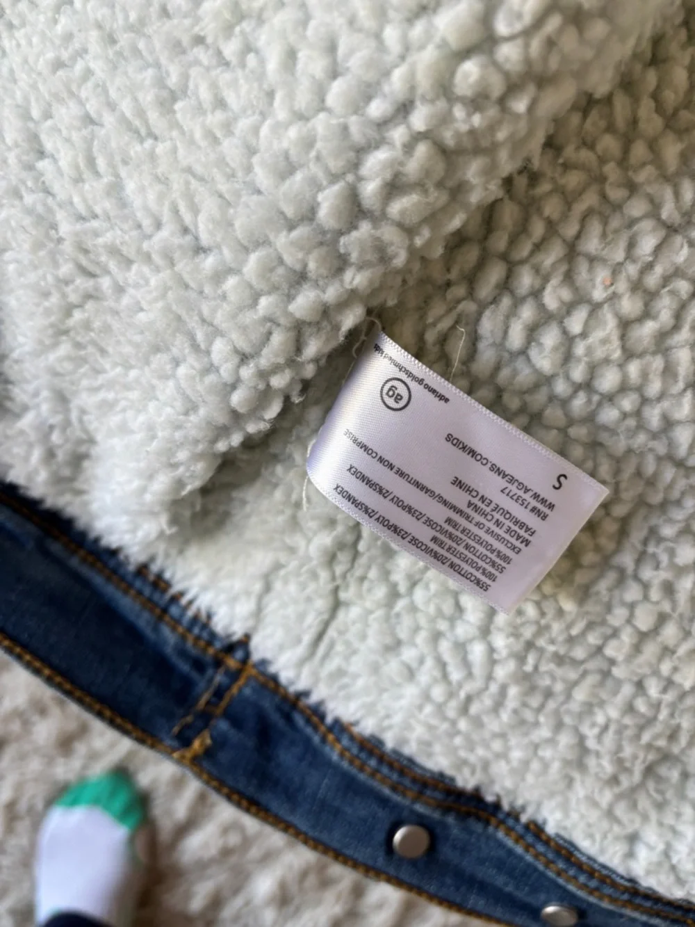Nwt AG  Adriano Goldschmied Kids Blue Denim Sherpa-Lined Jacket & plaid flannel - Picture 10 of 12